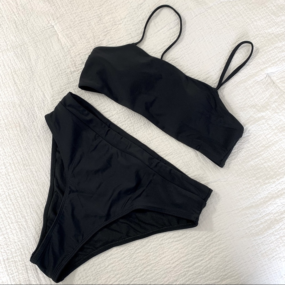 NWOT black high waisted bikini, size M